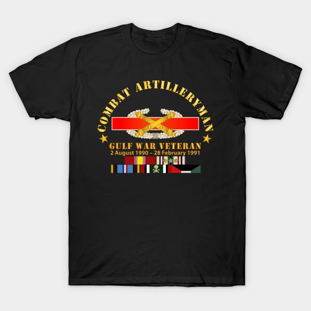Combat Artilleryman Badge - Gulf War Vet w SVC T-Shirt by twix123844